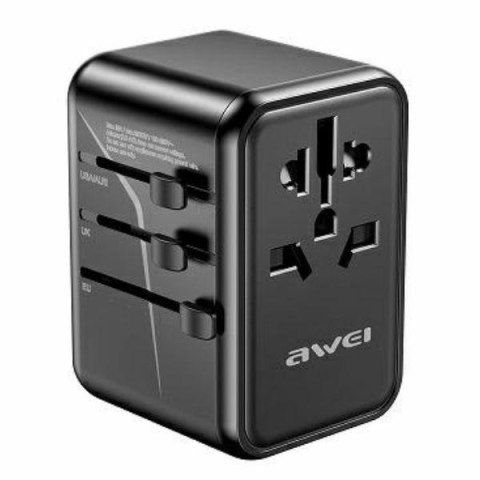 Ładowarka podróżna GaN 65W 4w1 US/AU/EU/UK C-40 2xUSB +3xUSB-C Ładowarka podróżna GaN 65W 4w1 US/AU/EU/UK C-40 2xUSB +3xUSB-C