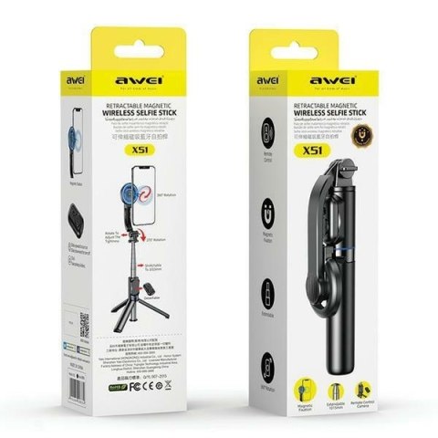 Uchwyt selfie stick X51 tripod magnetyczny Uchwyt selfie stick X51 tripod magnetyczny