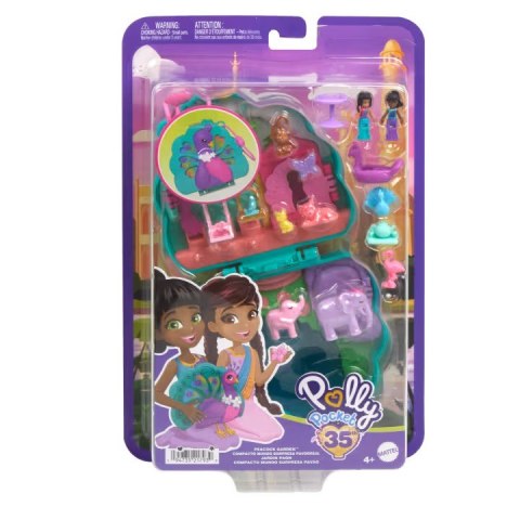 Zestaw figurek Polly Pocket Ogród pawia zestaw kompaktowy Zestaw figurek Polly Pocket Ogród pawia zestaw kompaktowy