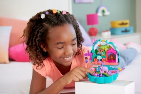 Zestaw figurek Polly Pocket Ogród pawia zestaw kompaktowy Zestaw figurek Polly Pocket Ogród pawia zestaw kompaktowy