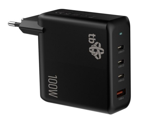 Ładowarka sieciowa 3x USB C + USB A Power Delivery czarna, GaN 100W Ładowarka sieciowa 3x USB C + USB A Power Delivery czarna, GaN 100W