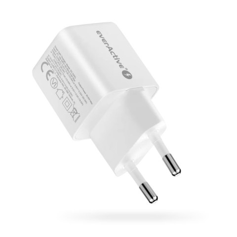 Ładowarka sieciowa GaN 1X USB, 1X USB-C 20W QC3.0 Biała Ładowarka sieciowa GaN 1X USB, 1X USB-C 20W QC3.0 Biała