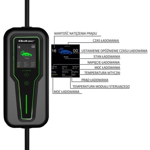 Mobilna ładowarka do samochodu elektrycznego EV z regulacją 2w1 Typ2 | 7kW | CEE 3 PIN | 230V | LCD | Przenośna | Wallbox | 5m Mobilna ładowarka do samochodu elektrycznego EV z regulacją 2w1 Typ2 | 7kW | CEE 3 PIN | 230V | LCD | Przenośna | Wallbox | 5m
