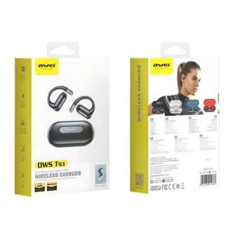 Słuchawki Bluetooth 5.4 T93 OWS czarne Słuchawki Bluetooth 5.4 T93 OWS czarne