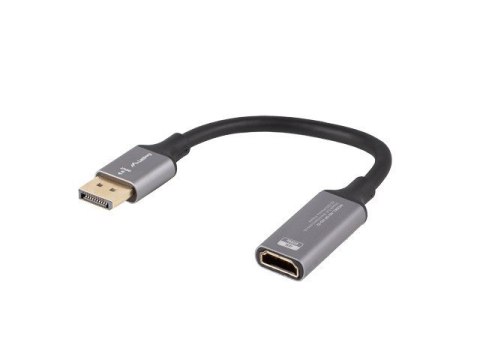 Adapter Displayport(M)- HDMI(F)4K na kablu 20cm srebrny Adapter Displayport(M)- HDMI(F)4K na kablu 20cm srebrny
