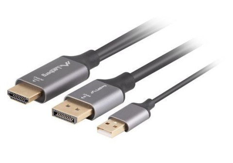 Kabel HDMI(M)-Displayport(M) 1M 4K czarny