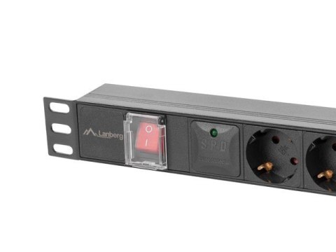 Listwa zasilająca rack PDU 19 cali 1U 16A 6x230V schuko 2m czarna Listwa zasilająca rack PDU 19 cali 1U 16A 6x230V schuko 2m czarna