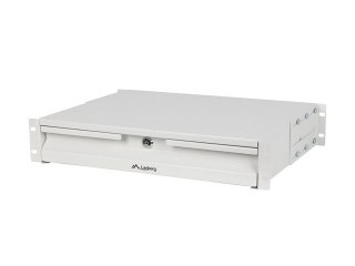 Szuflada do szaf 19 cali 2U 360mm szara 2U/483x360mm udźwig do 90kg montaż 4 punktowy