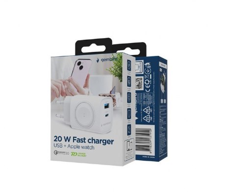 Ładowarka USB-A USB-C 20W PowerDelivery Quick Charge 3.0, biała Ładowarka USB-A USB-C 20W PowerDelivery Quick Charge 3.0, biała