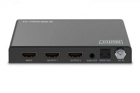 Rozdzielacz/Splitter HDMI 1x2, 8K/60Hz (4:4:4) z HDR, 48 Gbps, HDCP 2.3. Toslink / Stereo , EDID Rozdzielacz/Splitter HDMI 1x2, 8K/60Hz (4:4:4) z HDR, 48 Gbps, HDCP 2.3. Toslink / Stereo , EDID