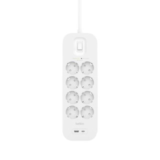 Listwa przeciwprzepięciowa SurgePlus 8x schuko 1xUSB-A 1xUSB-C 900J 2m