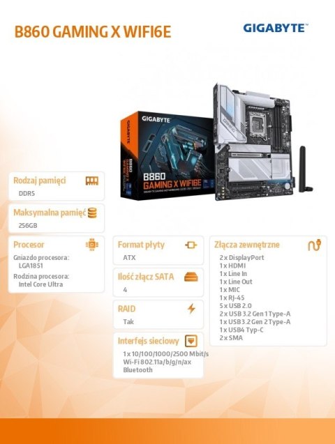 Płyta główna B860 GAMING X WIFI6E Płyta główna B860 GAMING X WIFI6E