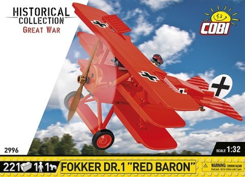Klocki Fokker DR.1 Czerwony Baron 221 klocków Klocki Fokker DR.1 Czerwony Baron 221 klocków