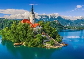 Puzzle 500 elementów Bled Słowenia jezioro