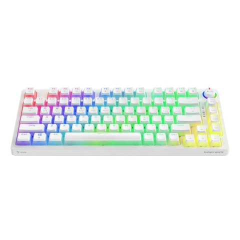 Klawiatura mechaniczna bezprzewodowa PHENIX WHITE Gateron Red Pro, Pudding