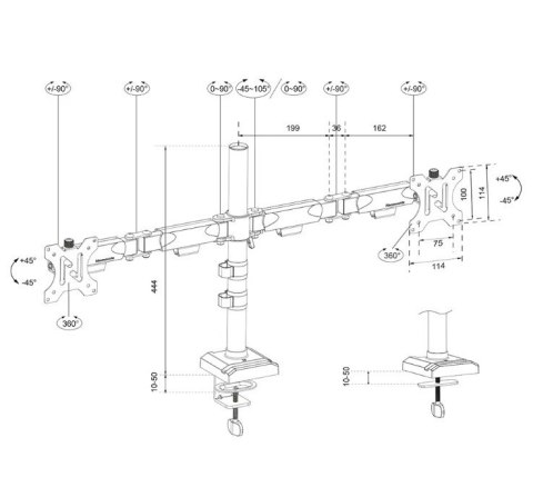 Ramię do monitora DS60-600BL2