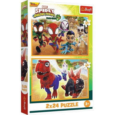 Puzzle 2x24 elementy Spidey i dinozaury Puzzle 2x24 elementy Spidey i dinozaury