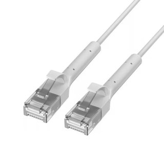 Patchcord kat.6a U/FTP 1Gbps miedź kabel sieciowy skrętka, łamana końcówka 10m biały