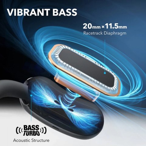 Słuchawki bezprzewodowe Soundcore Aero Fit 2 Bluetooth czarne Słuchawki bezprzewodowe Soundcore Aero Fit 2 Bluetooth czarne