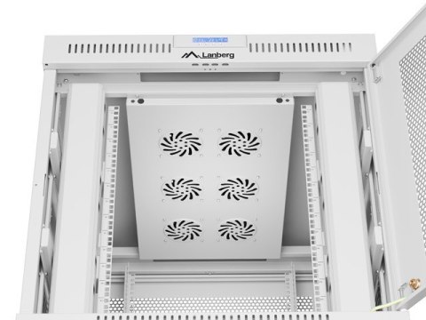 Szafa instalacyjna rack stojąca 19 cali 15U 800x1000 drzwi perforowane LCD szara (Flat pack)