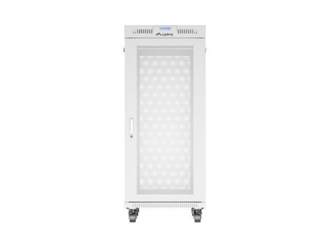 Szafa instalacyjna rack stojąca 19 cali 27U 600x800 drzwi perforowane LCD szara (Flat pack)