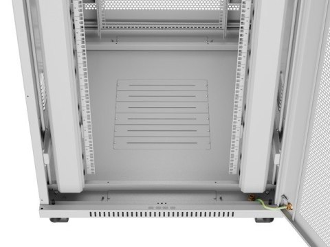 Szafa instalacyjna rack stojąca 19 cali 42U 800x1000 drzwi perforowane LCD szara (Flat pack)