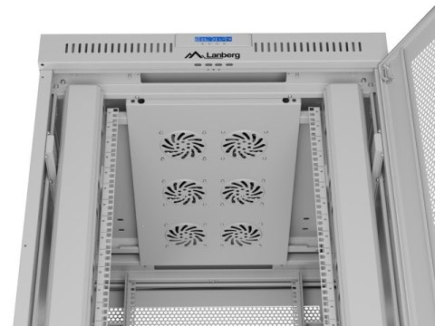 Szafa instalacyjna rack stojąca 19 cali 42U 800x1000 drzwi perforowane LCD szara (Flat pack)