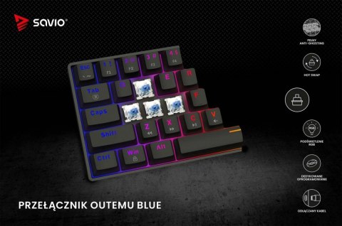 Klawiatura mechaniczna BLACKOUT X2 OUTEMU Blue, Hot Swap