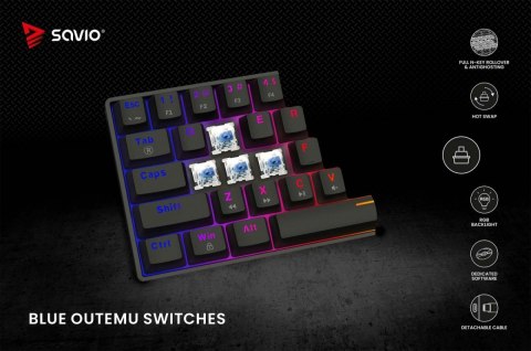 Klawiatura mechaniczna BLACKOUT X2 OUTEMU Blue, Hot Swap