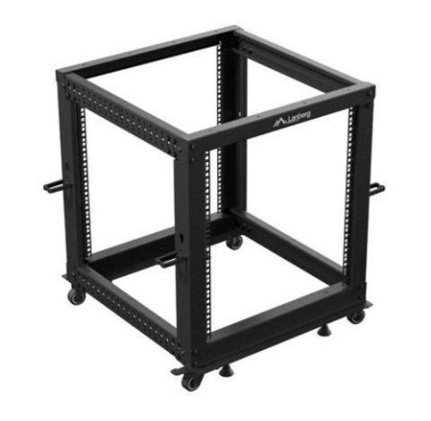 Open rack 19" 12U 600x600-1100 regulowany czarny
