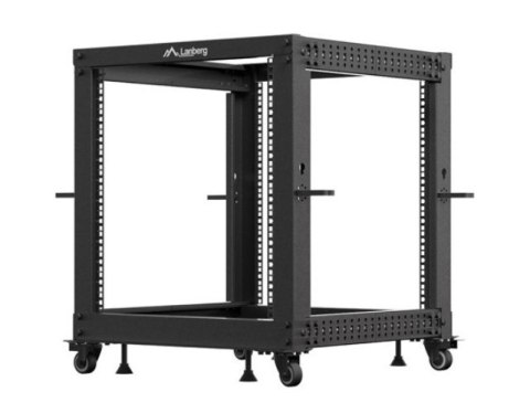 Open rack 19" 12U 600x600-1100 regulowany czarny