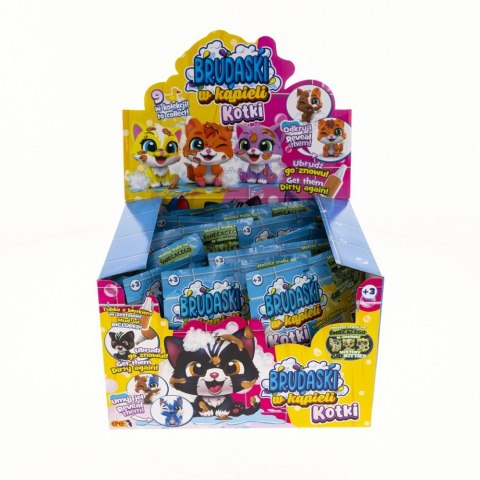 Figurki Brudaski w kąpieli Kotki saszetka 12 sztuk DISPLAY Figurki Brudaski w kąpieli Kotki saszetka 12 sztuk DISPLAY