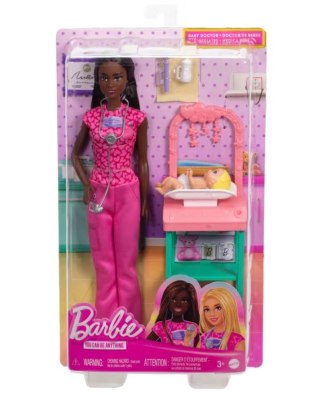 Lalka Barbie Lekarz Pediatra ciemne włosy