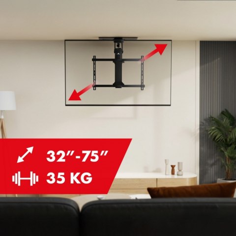 Sufitowy elektryczny uchwyt do TV MC-490 obsługa TUYA, max VESA 600x400, obrót 90st. 32-75', max 35 kg