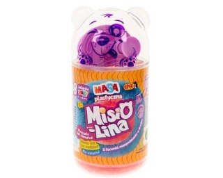 Masa plastyczna Misiolina 2x50g 2 foremki czerwony błękitny