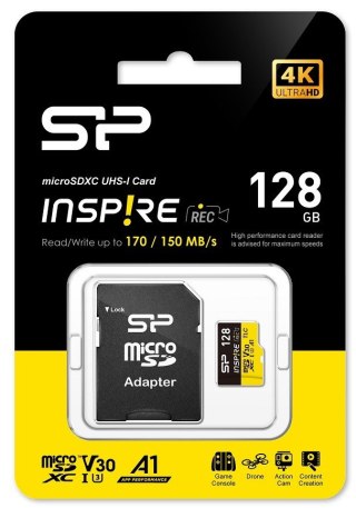 Karta pamięci microSDXC Inspire 128GB UHS-I U3 A1 V30 4K TLC