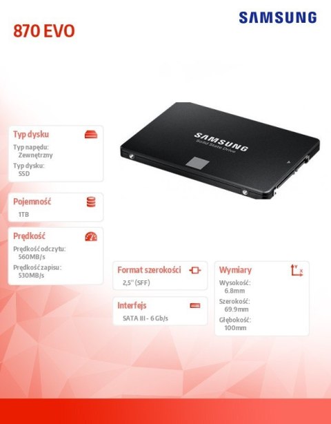 Dysk SSD 870EVO MZ-77E1T0B/EU 1TB Dysk SSD 870EVO MZ-77E1T0B/EU 1TB