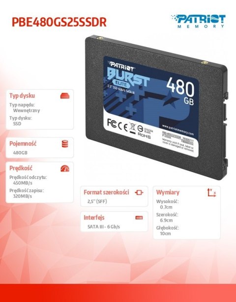 SSD 480GB Burst Elite 450/320MB/s SATA III 2.5 SSD 480GB Burst Elite 450/320MB/s SATA III 2.5