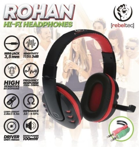 Słuchawki stereofoniczne PC Rohan, z mikrofonem, 2x mini jack 3,5mm (in/out) Słuchawki stereofoniczne PC Rohan, z mikrofonem, 2x mini jack 3,5mm (in/out)