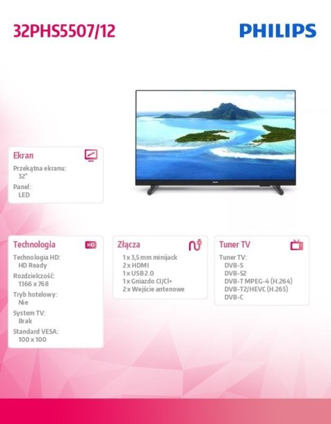 Telewizor LED 32 cali 32PHS5507/12 Telewizor LED 32 cali 32PHS5507/12