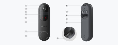 Inteligentny dzwonek Reolink D340B z baterią Wi-Fi 2K