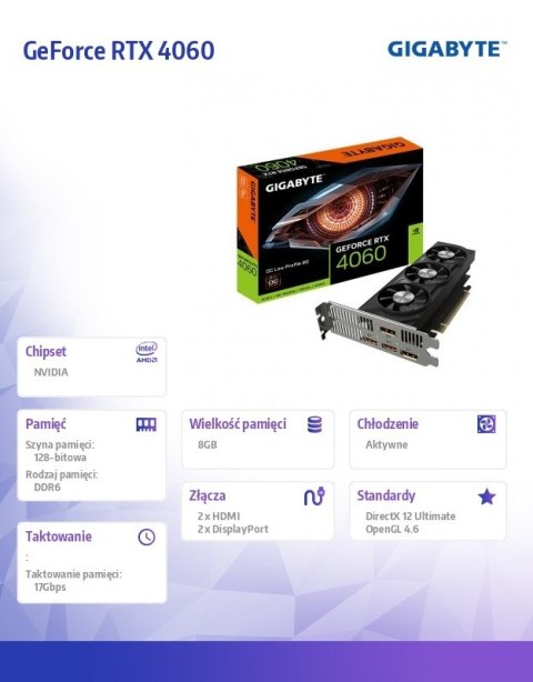 Karta graficzna GeForce RTX 4060 OC Low Profile 8G GDDR6 128bit 2HDMI/2DP