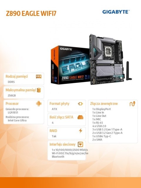Płyta główna Z890 EAGLE WIFI7 Płyta główna Z890 EAGLE WIFI7