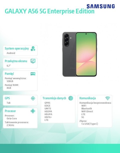 Smartfon GALAXY A56 5G 8/128GB grafit Enterprise Edition