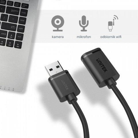 Przedłużacz USB 2.0 AM-AF, 0.5m; Y-C447GBK Przedłużacz USB 2.0 AM-AF, 0.5m; Y-C447GBK
