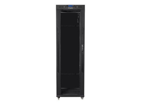 Szafa instalacyjna rack stojąca 19 42U 600x800 czarna, drzwi szklane lcd (Flat pack) Szafa instalacyjna rack stojąca 19 42U 600x800 czarna, drzwi szklane lcd (Flat pack)