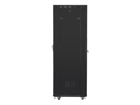 Szafa instalacyjna rack stojąca 19 42U 600x800 czarna, drzwi szklane lcd (Flat pack) Szafa instalacyjna rack stojąca 19 42U 600x800 czarna, drzwi szklane lcd (Flat pack)