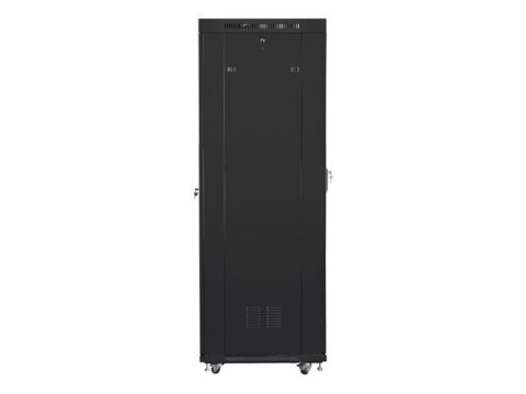 Szafa instalacyjna rack stojąca 19 42U 600x800 czarna, drzwi szklane lcd (Flat pack) Szafa instalacyjna rack stojąca 19 42U 600x800 czarna, drzwi szklane lcd (Flat pack)