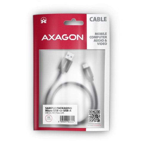 BUMM-AM20AB Kabel MicroUSB - USB A, 2m, USB 2.0, 2.4A, ALU, oplot Czarny BUMM-AM20AB Kabel MicroUSB - USB A, 2m, USB 2.0, 2.4A, ALU, oplot Czarny