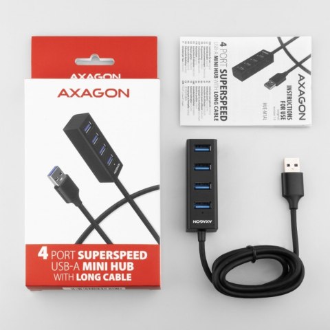 HUE-M1AL Hub 4-portowy Mini metalowy USB 3.2 Gen 1, 1.2m USB-A kabel HUE-M1AL Hub 4-portowy Mini metalowy USB 3.2 Gen 1, 1.2m USB-A kabel